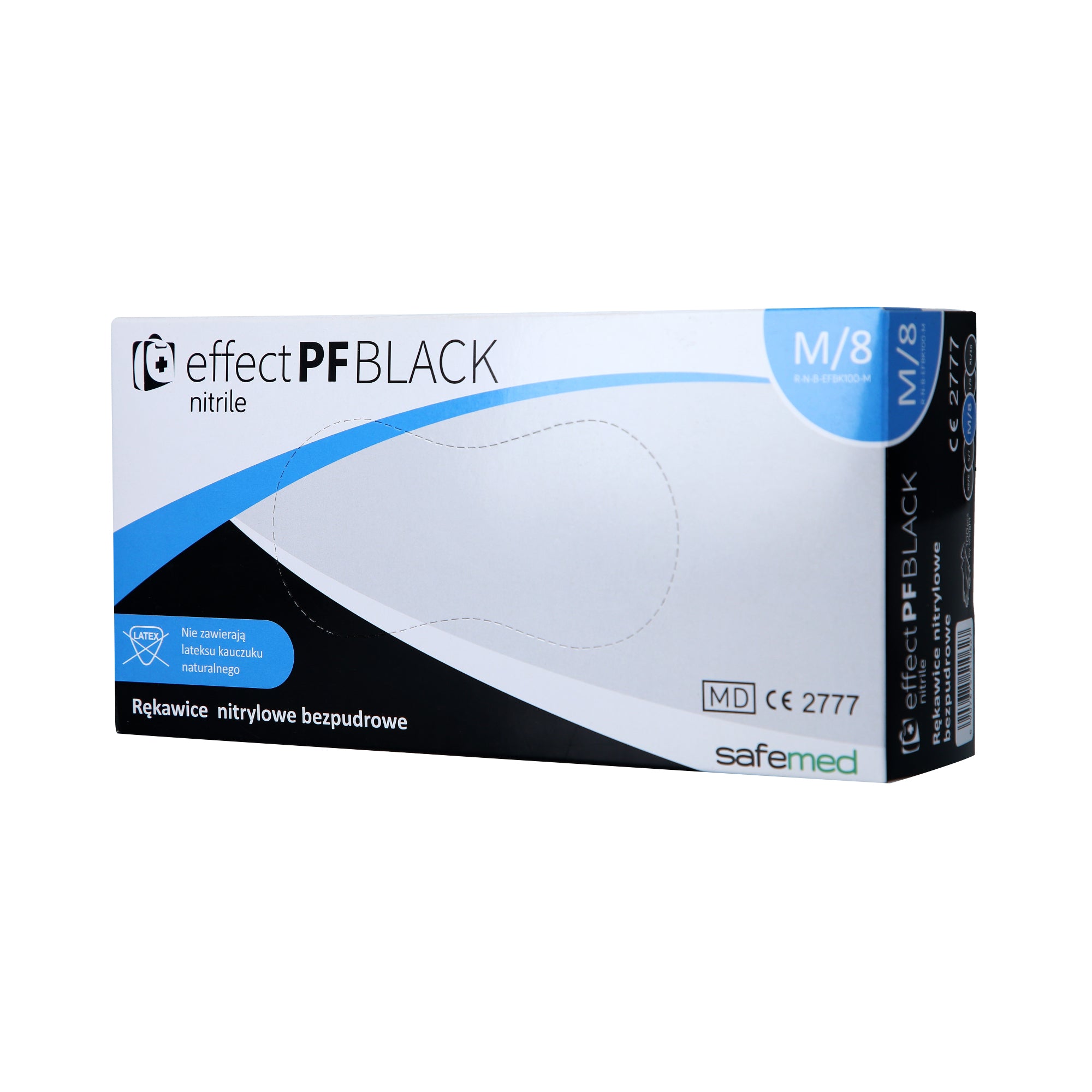 SAFEMED EFFECT PF Disposable nitrile gloves powder-free Black M 100 pcs.