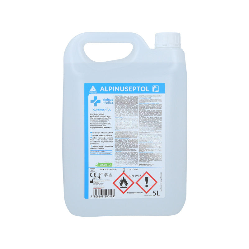 ALPINUS MEDICA ALPINUSEPTOL GREEN TEA Liquid for disinfection of surfaces and equipment of beauty and medical salons 5000ml