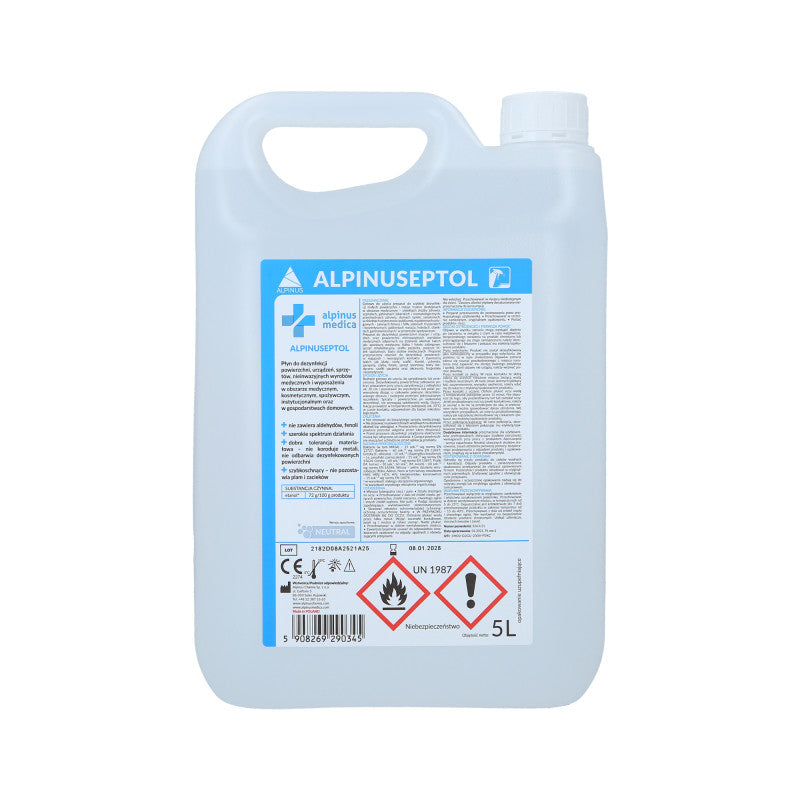 ALPINUS MEDICA ALPINUSEPTOL NEUTRAL Liquid for disinfection of surfaces and equipment of beauty and medical salons 5000ml