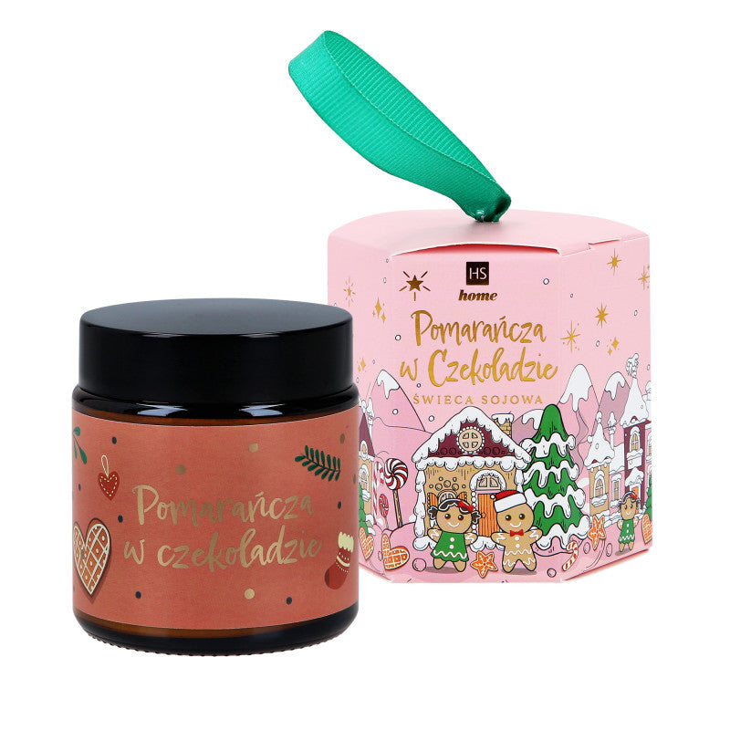 HISKIN HOME Christmas soy candle, Orange in chocolate 100g