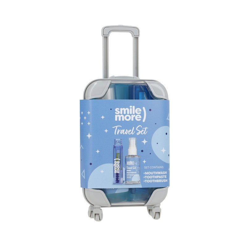 HISKIN MINI DENTAL TRAVEL SET Holiday suitcase in a set for oral hygiene while traveling 30ml + 60ml