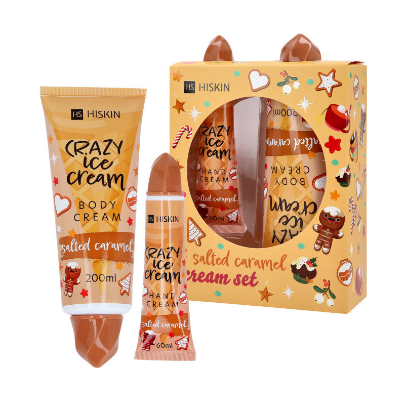 HISKIN XMASS SALTED CARAMEL Set of body lotion and hand cream, Salted Caramel 200ml + 60ml