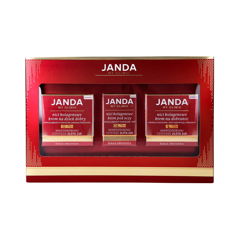 JANDA MY CLINIC Set, good morning cream 50ml + good night cream 50ml + eye cream 15ml for women 70+ years of age
