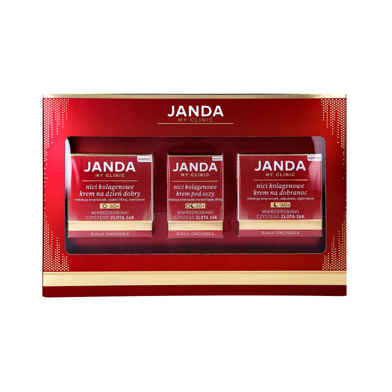 JANDA MY CLINIC Set, good morning cream 50ml + good night cream 50ml + eye cream 15ml for women over 60 years of age