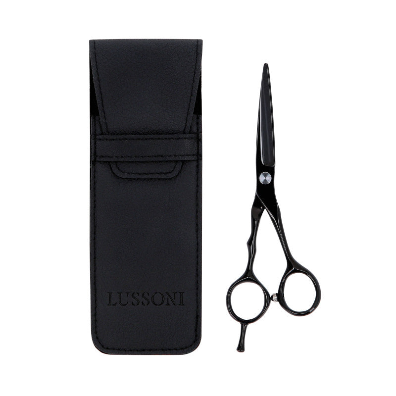 LUSSONI ECLIPSE SERIES Professional hairdressing scissors (black) 5,5″ + case