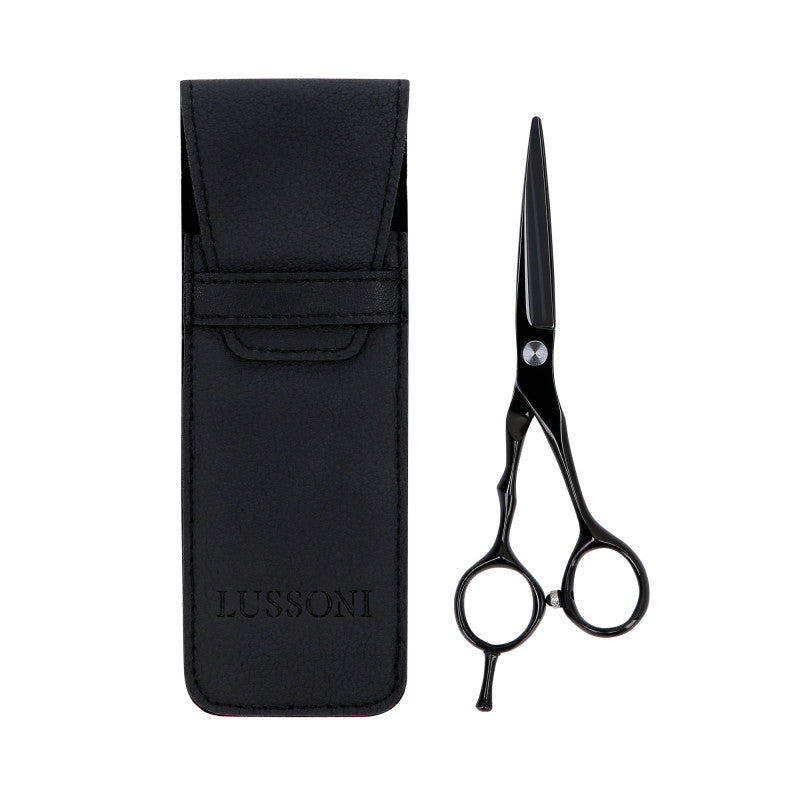 LUSSONI ECLIPSE SERIES Professional hairdressing scissors (black) 6″ + case
