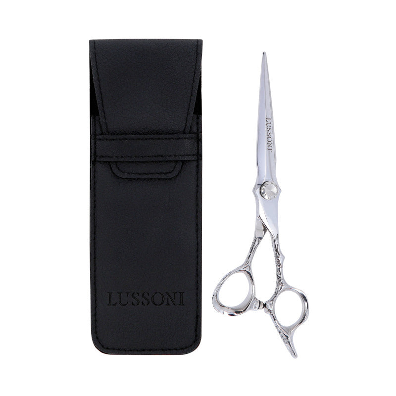 LUSSONI STELLAR SERIES Professional cutting scissors (silver) 6″ + case