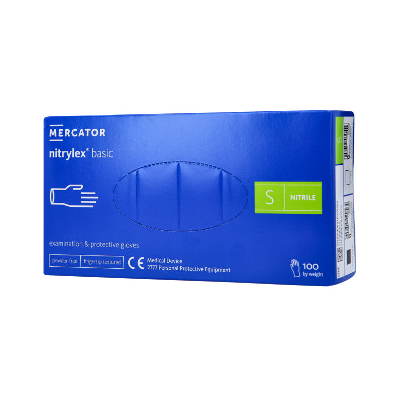 MERCATOR MEDICAL NITRYLEX BASIC Nitrile gloves, disposable, blue, 100 pcs. size S
