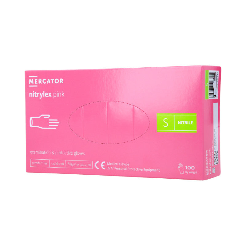 MERCATOR MEDICAL NITRYLEX Nitrile gloves, disposable, pink, 100 pcs. size S