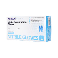 KINGFA MEDICAL Jednorazowe rękawiczki z nitrylu, kolor niebieski, rozmiar L, 100szt. - 1