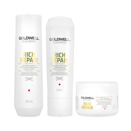 GOLDWELL DUALSENSES RICH REPAIR Szampon 250 ml + Odżywka 200 ml + Kuracja 200 ml - 1 GOLDWELL DUALSENSES RICH REPAIR Szampon 250 ml + Odżywka 200 ml + Kuracja 200 ml - 1