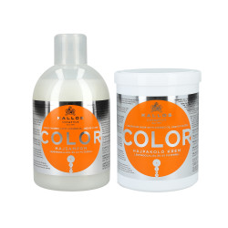 KALLOS KJMN Color zestaw do włosów farbowanych szampon 1000ml + maska 1000ml - 1