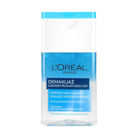 L'OREAL PARIS Delikatny dwufazowy płyn do demakijażu oczu i ust 125ml - 1 L'OREAL PARIS Delikatny dwufazowy płyn do demakijażu oczu i ust 125ml - 1