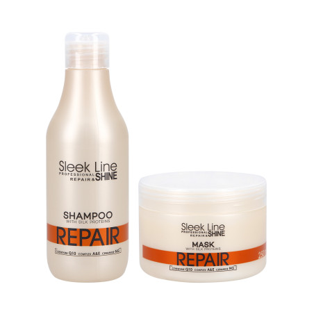 STAPIZ SLEEK LINE REPAIR Maska 250ml+Szampon 300ml - 1 STAPIZ SLEEK LINE REPAIR Maska 250ml+Szampon 300ml - 1