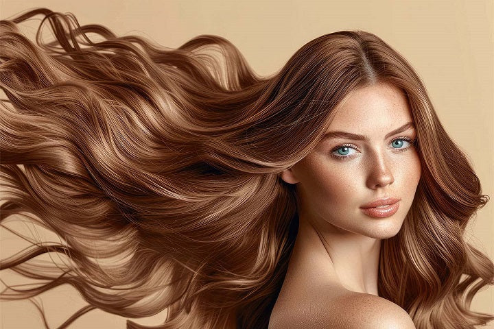 ciemny blond u pięknej młodej dziewczyny