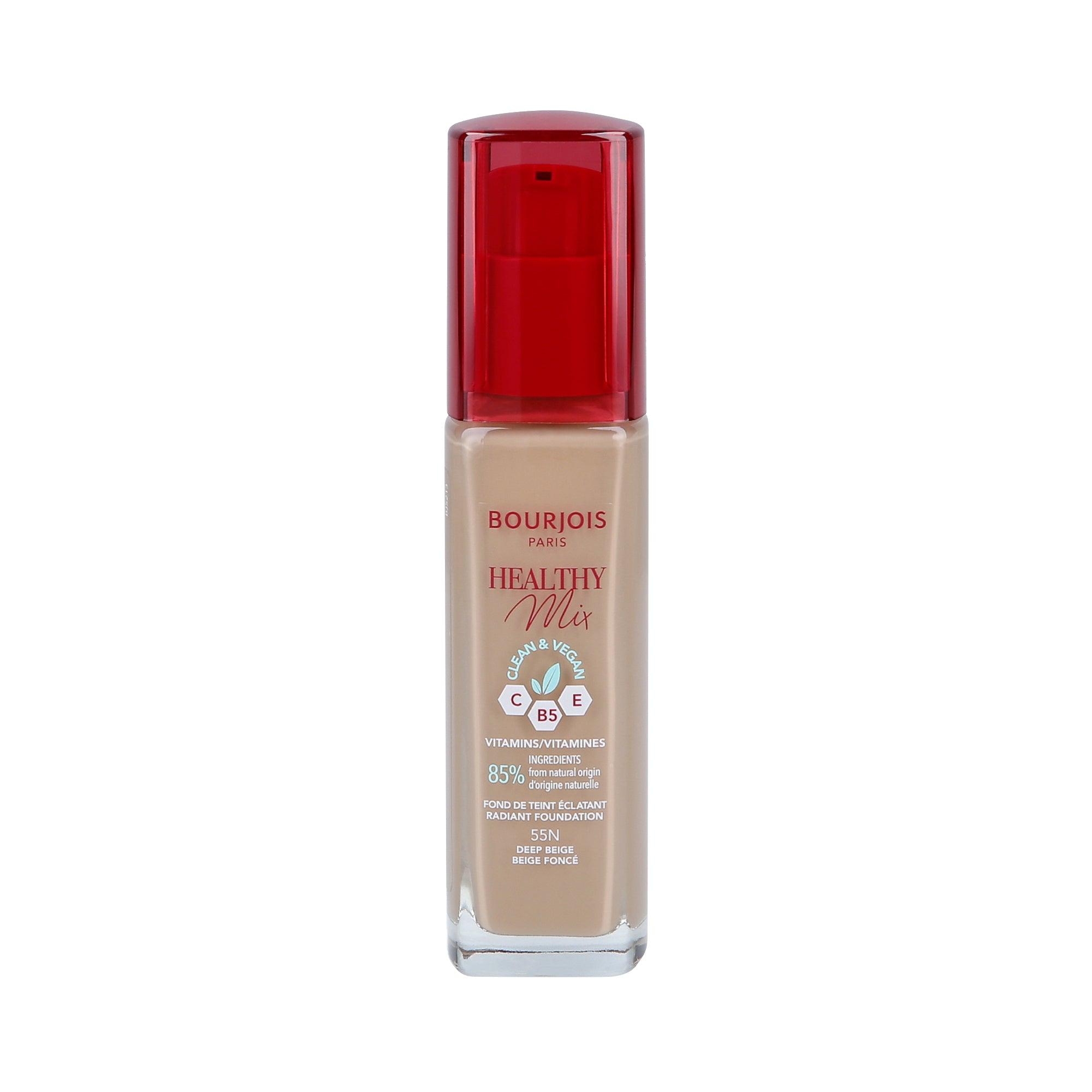 BOURJOIS HEALTHY MIX VEGAN Podkład rozświetlający 055N Deep Beige 30ml