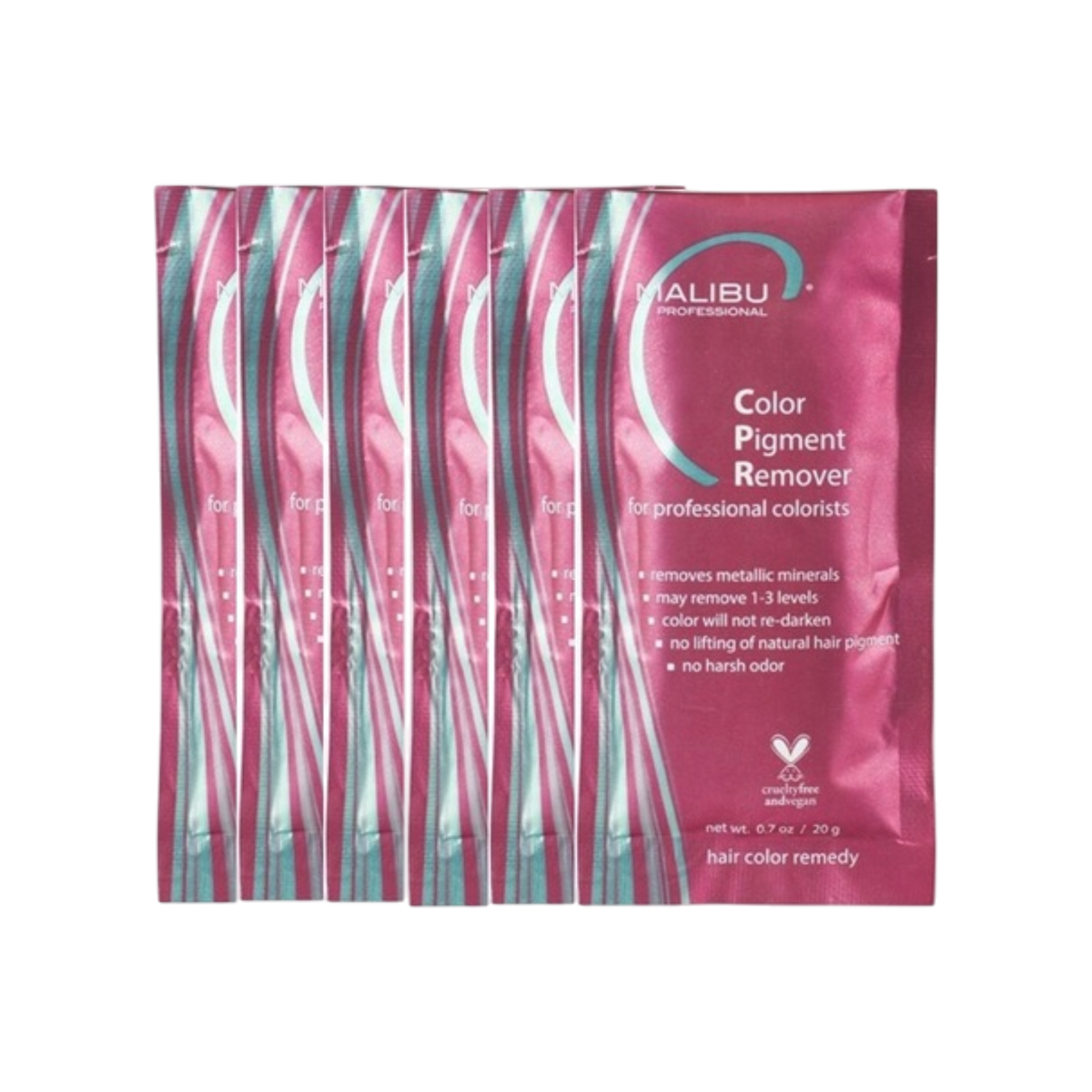MALIBU C CPR COLOR PIGMENT REDUCER X6 Profesjonalny zestaw do korekty koloru włosów, 6 x 20 g