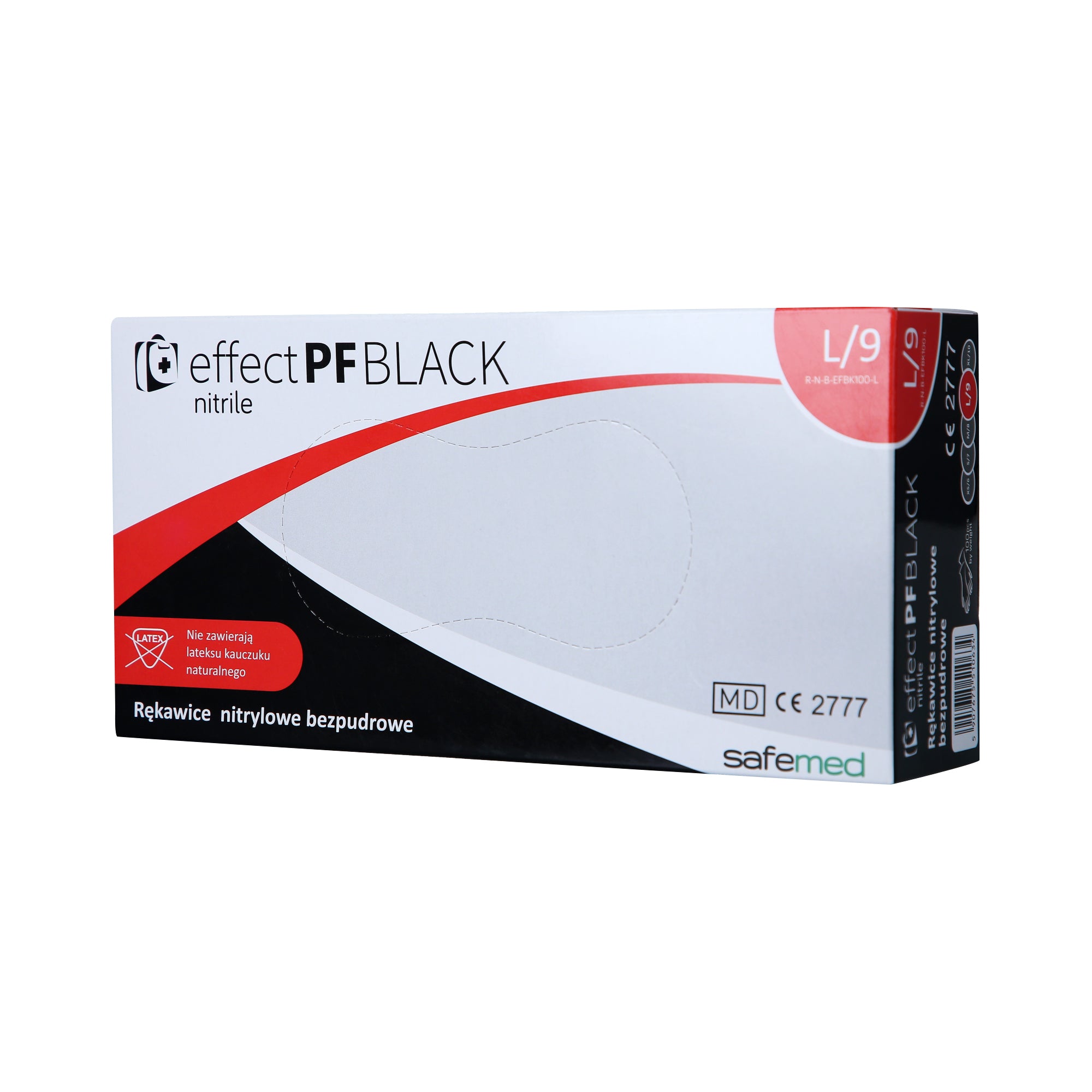 SAFEMED EFFECT PF Rękawice jednorazowe nitrylowe bezpudrowe Black L 100 szt.