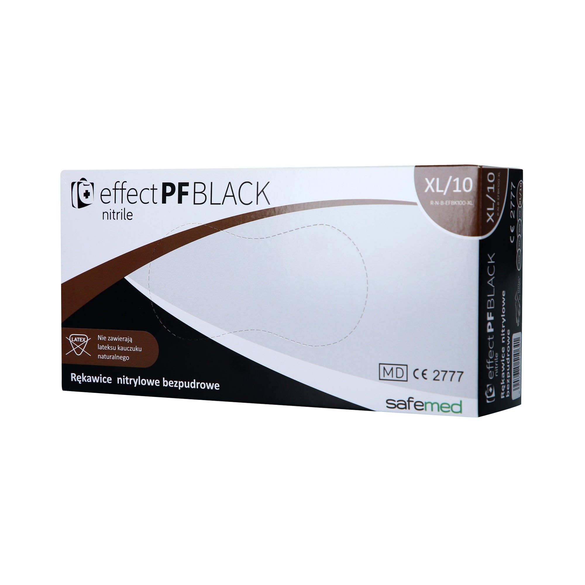 SAFEMED EFFECT PF Rękawice jednorazowe nitrylowe bezpudrowe Black XL 100 szt.