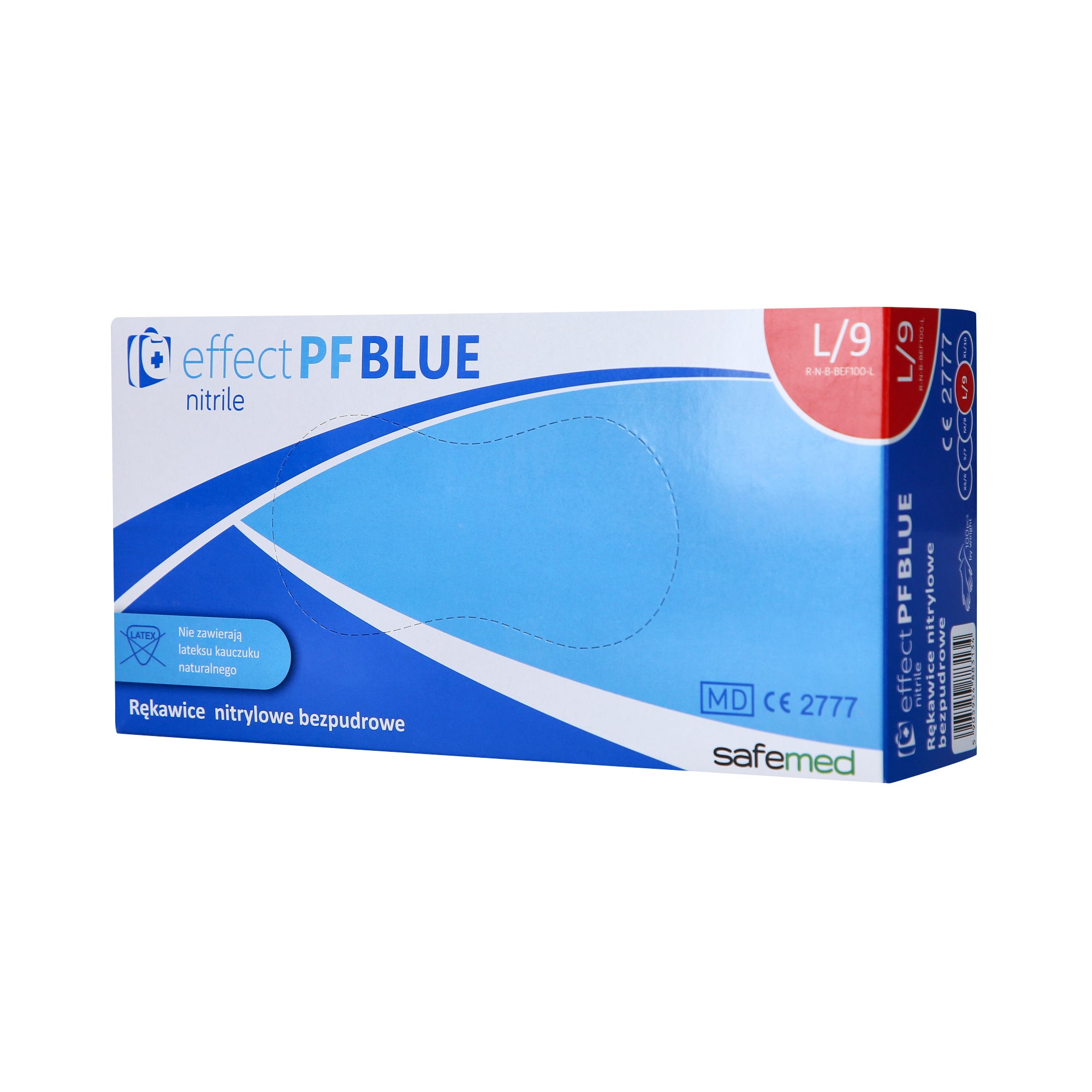 SAFEMED EFFECT PF Rękawice jednorazowe nitrylowe bezpudrowe Blue L 100 szt.