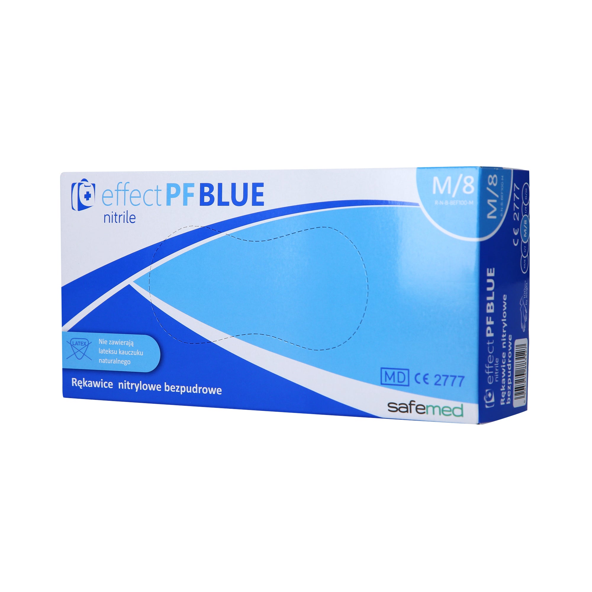 SAFEMED EFFECT PF Rękawice jednorazowe nitrylowe bezpudrowe Blue M 100 szt.