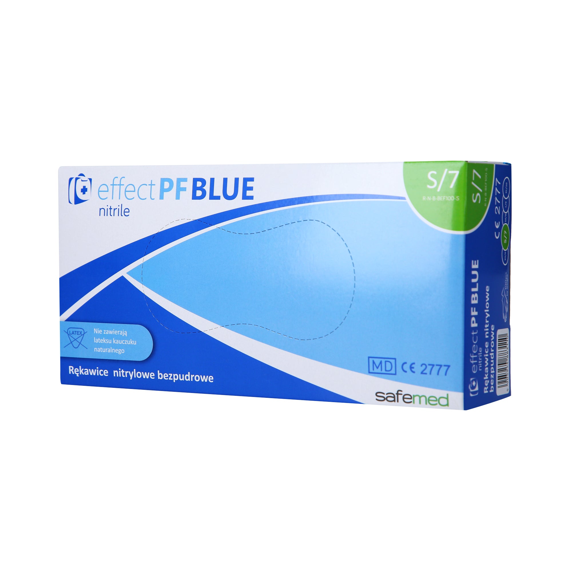 SAFEMED EFFECT PF Rękawice jednorazowe nitrylowe bezpudrowe Blue S 100 szt.