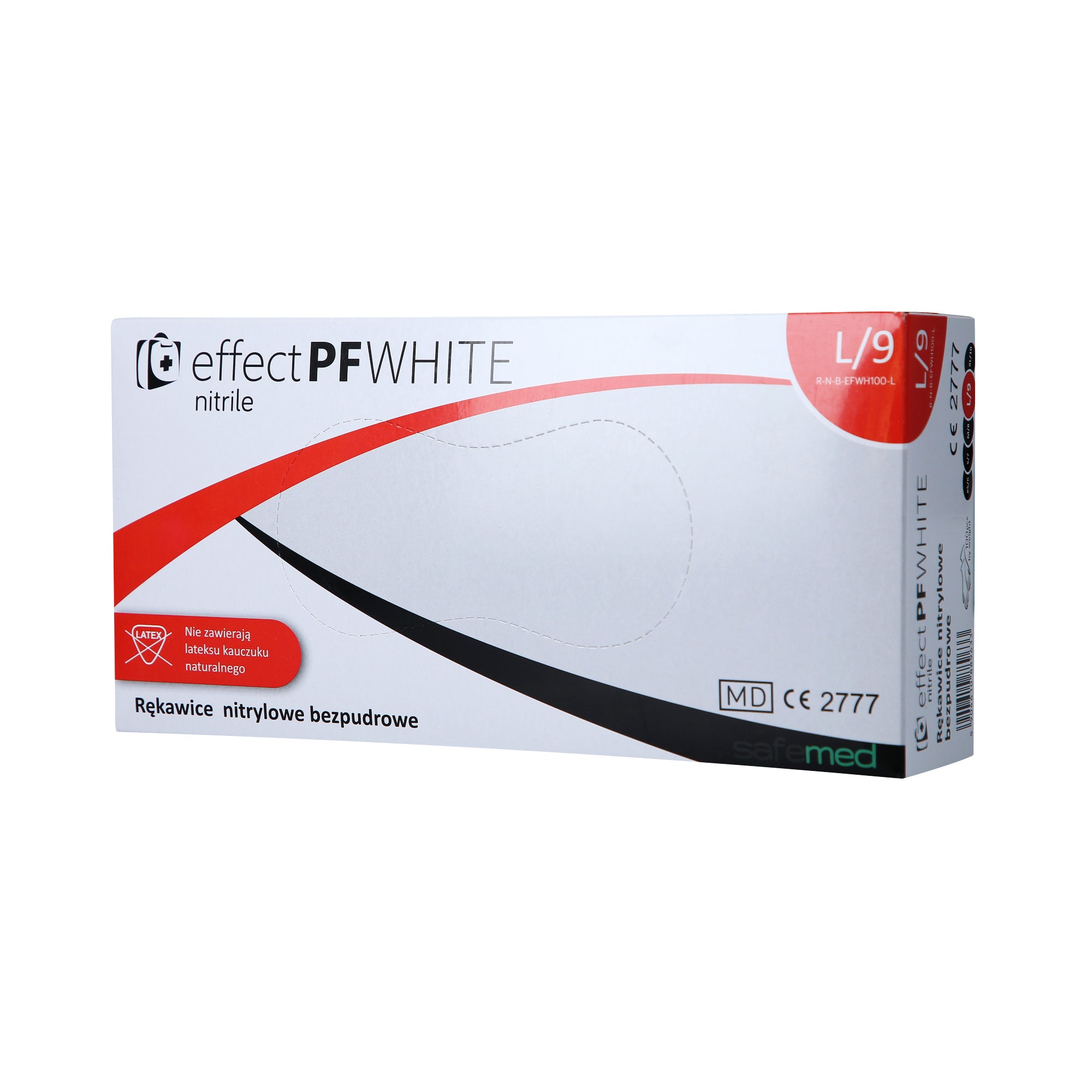 SAFEMED EFFECT PF Rękawice jednorazowe nitrylowe bezpudrowe White L 100 szt.