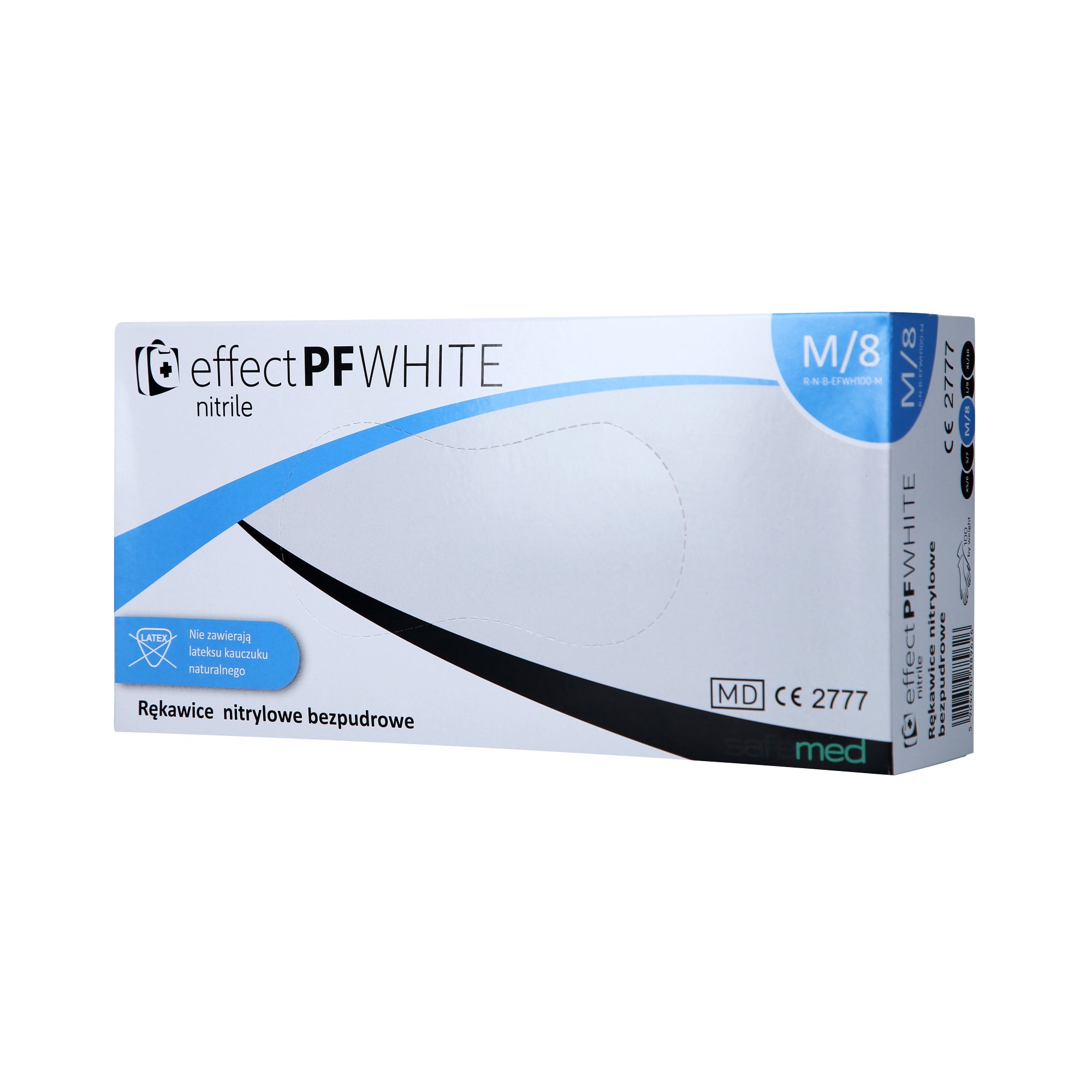 SAFEMED EFFECT PF Disposable nitrile gloves powder-free White M 100 pcs.