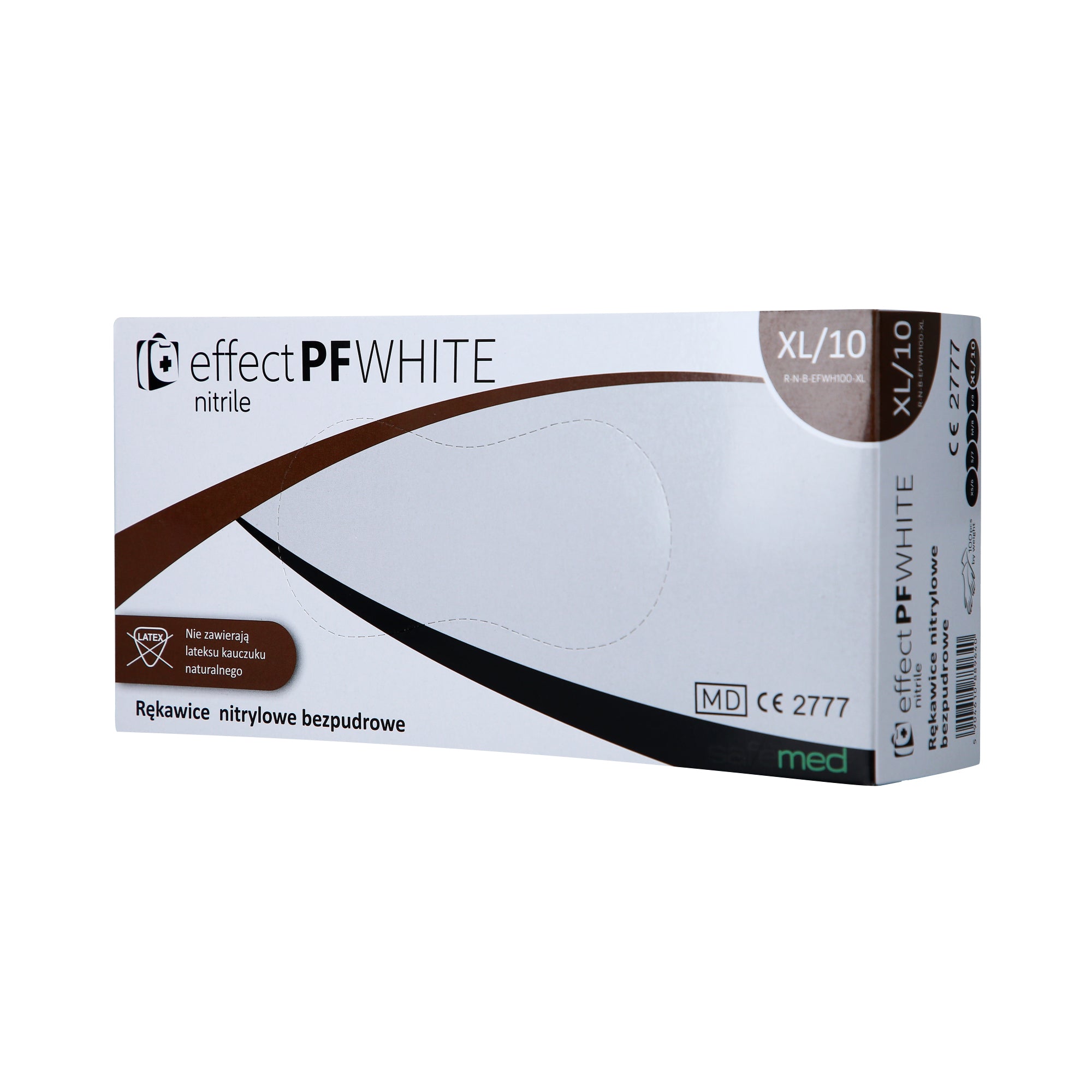 SAFEMED EFFECT PF Rękawice jednorazowe nitrylowe bezpudrowe White XL 100 szt.