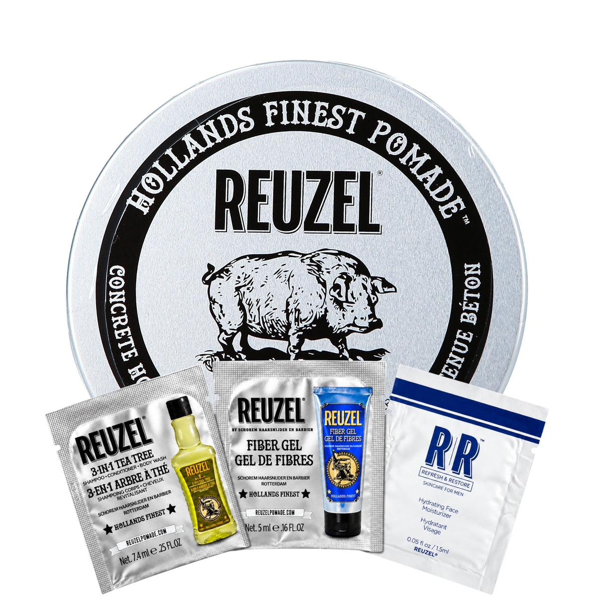 REUZEL CONCRETE HOLD MATTE POMADE Matowa pomada do włosów na 95 g + 3 saszetki