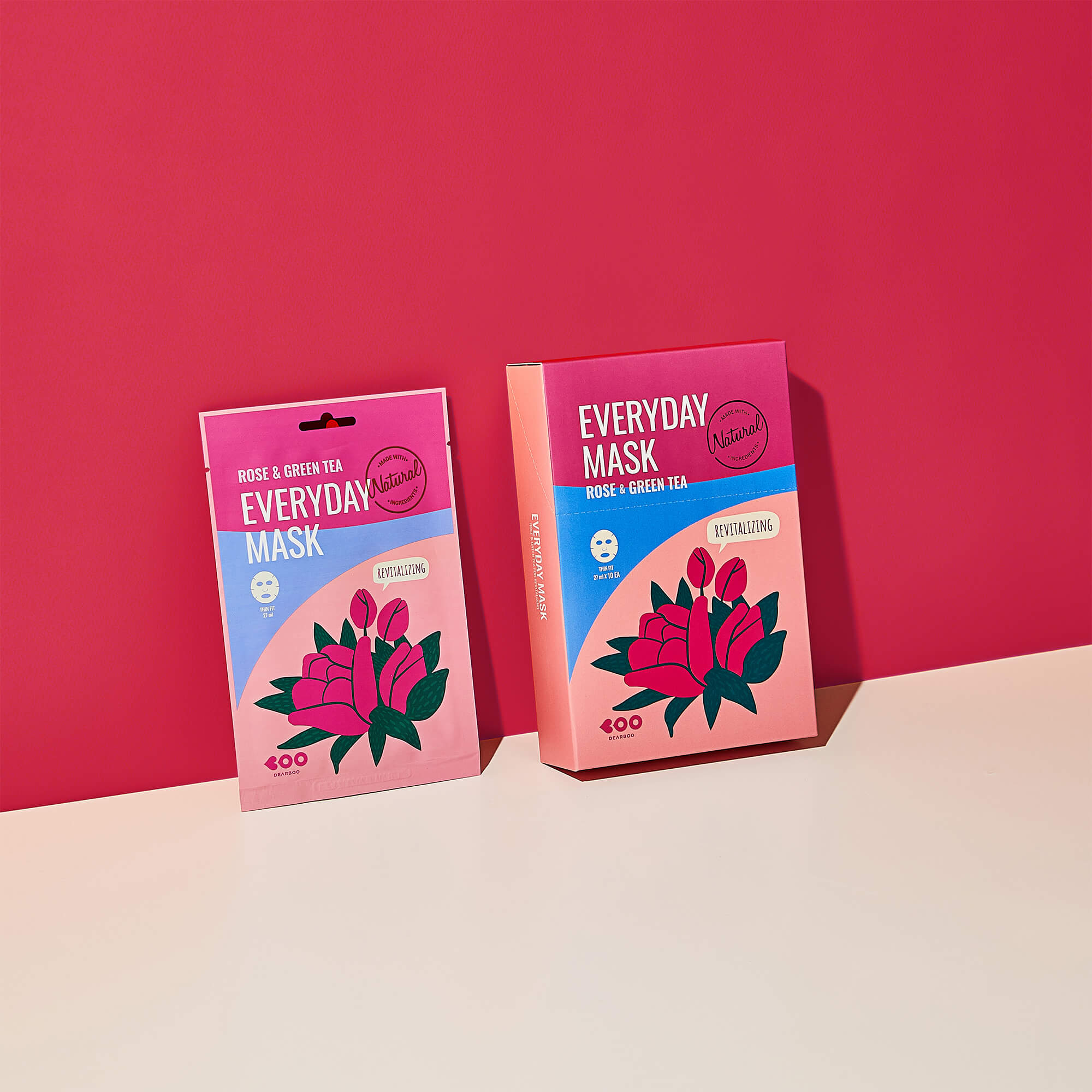 DEARBOO EVERYDAY ROSE&GREEN TEA Revitalisierende Tuchmaske 27 ml #5