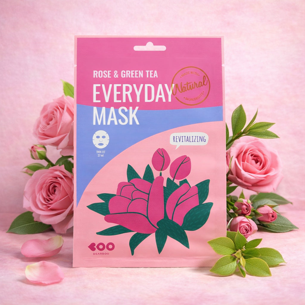 DEARBOO EVERYDAY ROSE&GREEN TEA Revitalisierende Tuchmaske 27 ml #6