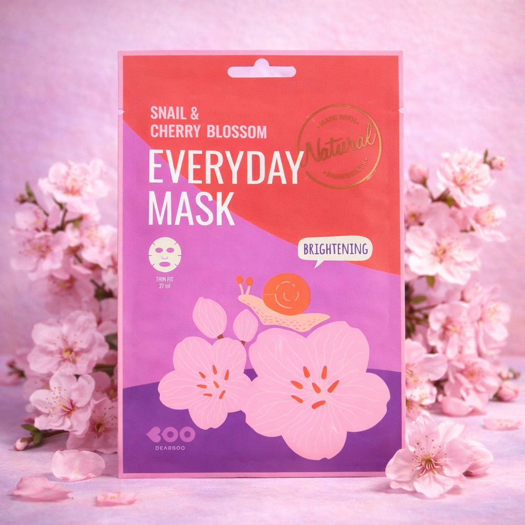 DEARBOO EVERYDAY SNAIL&CHERRY BLOSSOM Rozjaśniająca maska w płachcie 27 ml #4
