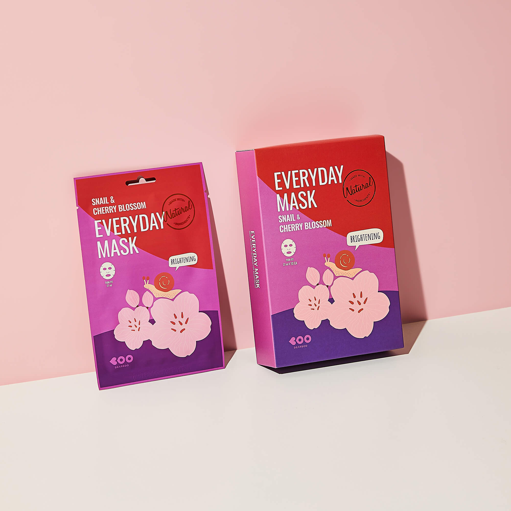 DEARBOO EVERYDAY SNAIL&CHERRY BLOSSOM Rozjaśniająca maska w płachcie 27 ml #6