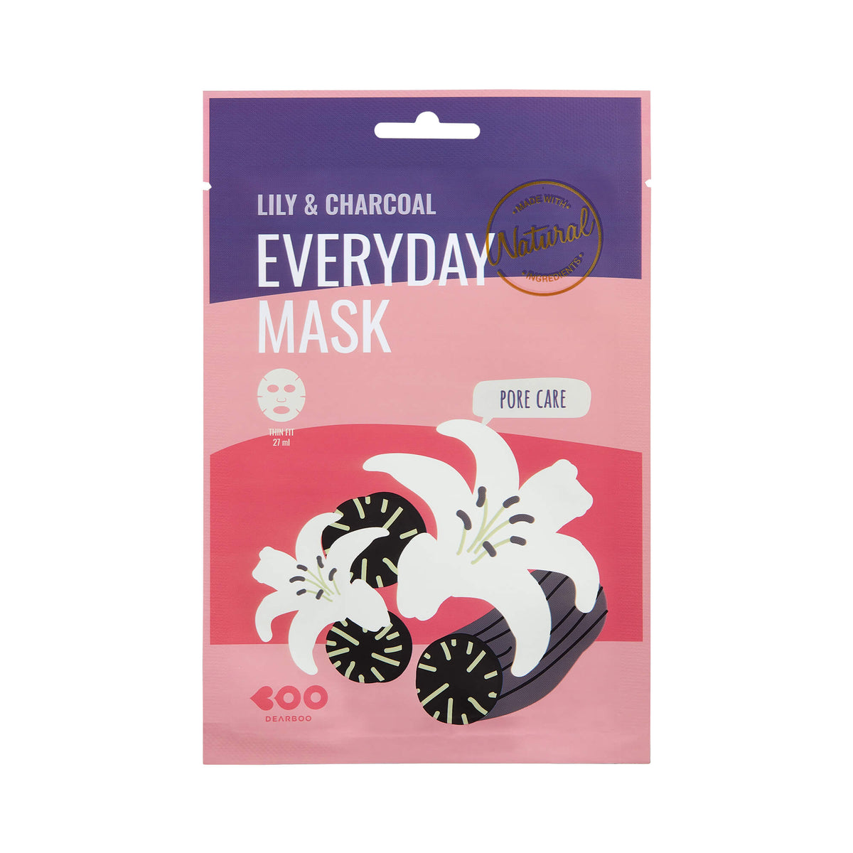 Dearboo DEARBOO EVERYDAY LILY&CHARCOAL Maska w płachcie zwężająca pory 27 ml — Składniki i ocena
