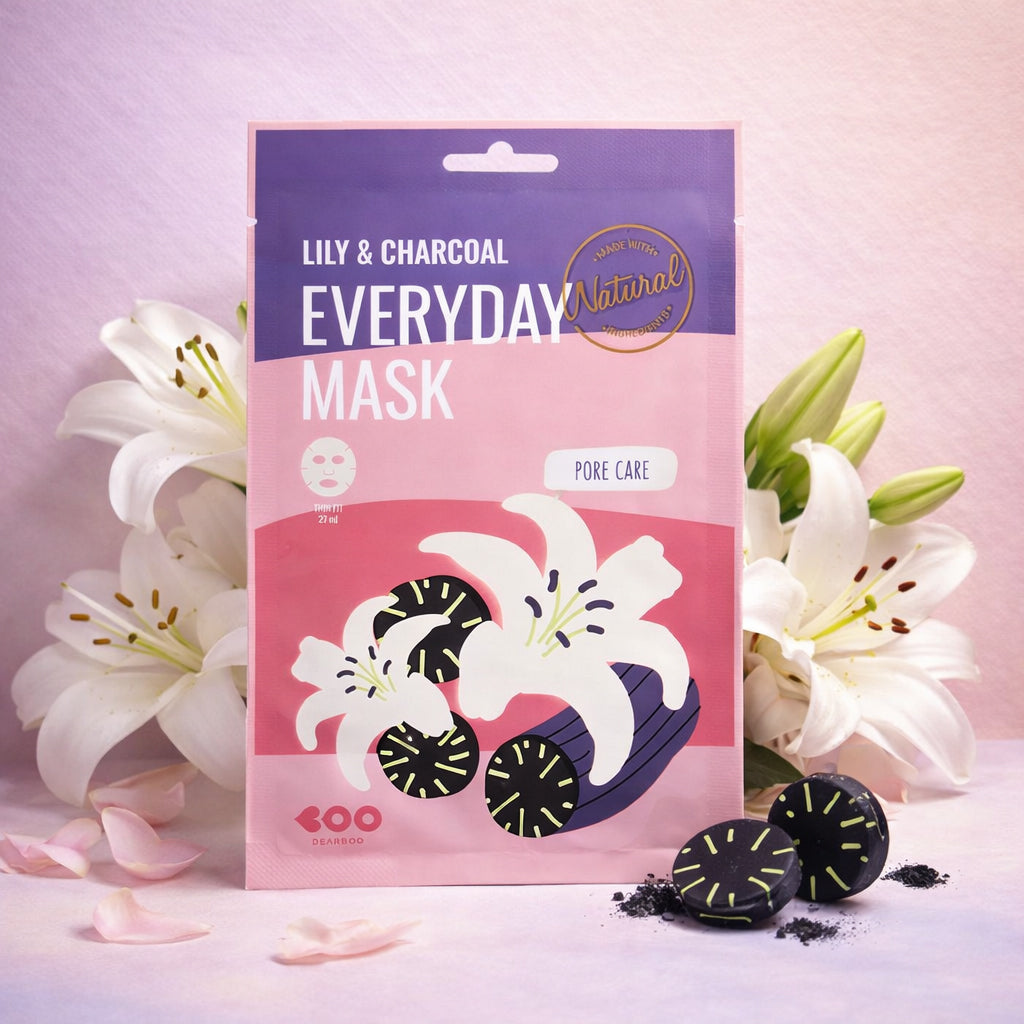 DEARBOO EVERYDAY LILY&CHARCOAL Masque en tissu resserrant les pores 27 ml #4