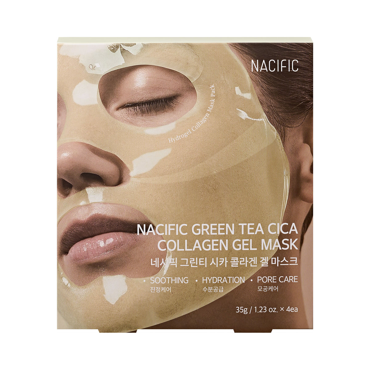 Nacific NACIFIC GREEN TEA Cica Collagen Gel Mask – hydrożelowa łagodząco-nawilżająca maska do twarzy (4 × 35 g) — Składniki i ocena