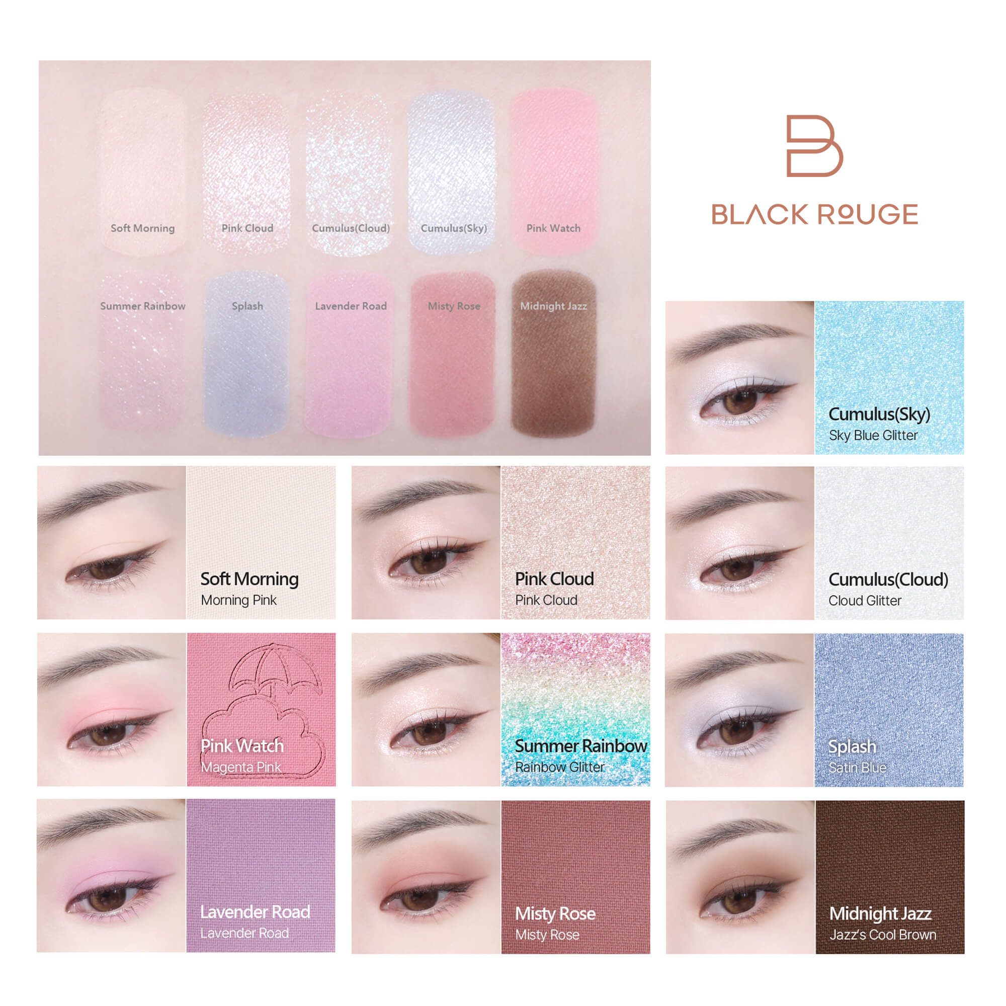 BLACK ROUGE Colordation Mood Palette After Rain Palette d'ombres à paupières professionnelle 8g #2