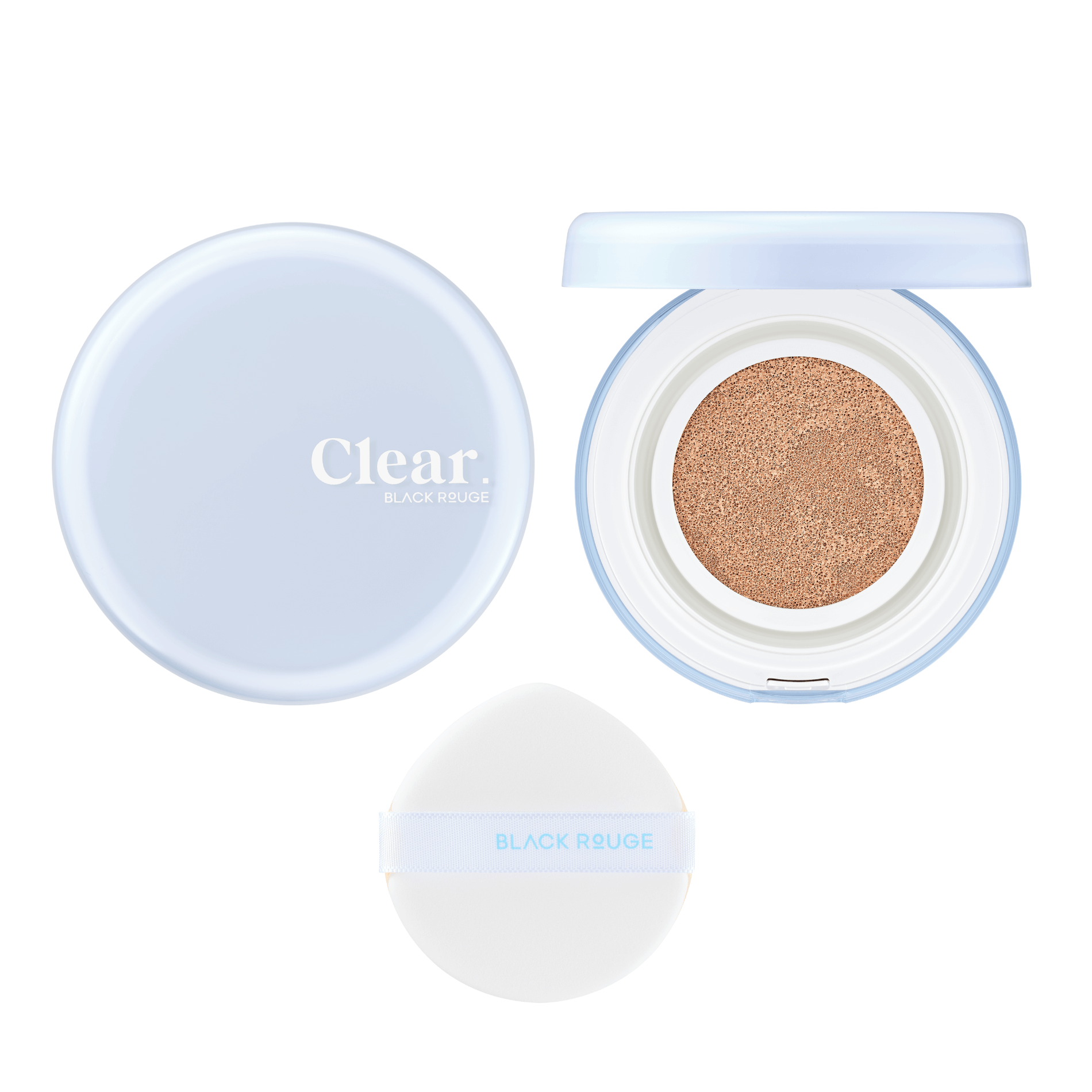 BLACK ROUGE Thin Layer Clear Cushion Wegański podkład o transparentnym glow i lekkim kryciu SPF 50+ PA++++ 14 g