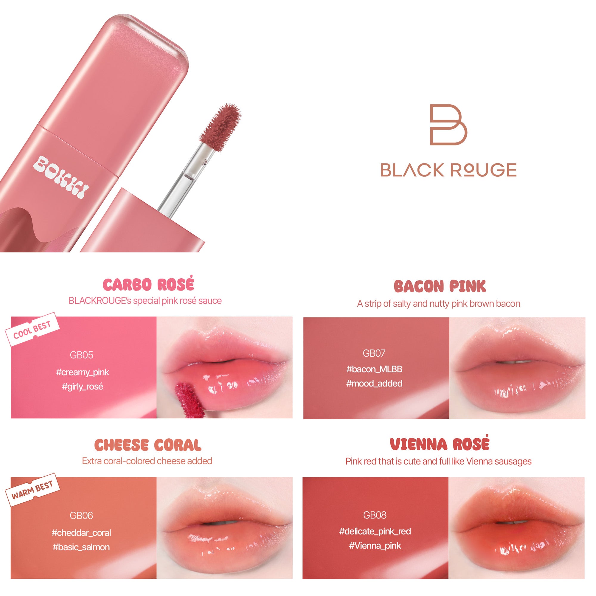 BLACK ROUGE GLOW BOKKI TINT Glänzender Lippen-Tint 4,85 g #2