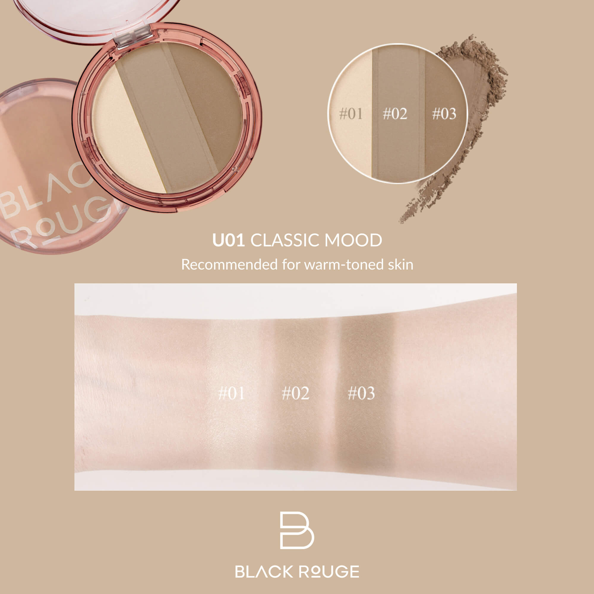 BLACK ROUGE UP&DOWN TRIPLE CONTOURING Gesichtskonturpalette 10 g #2