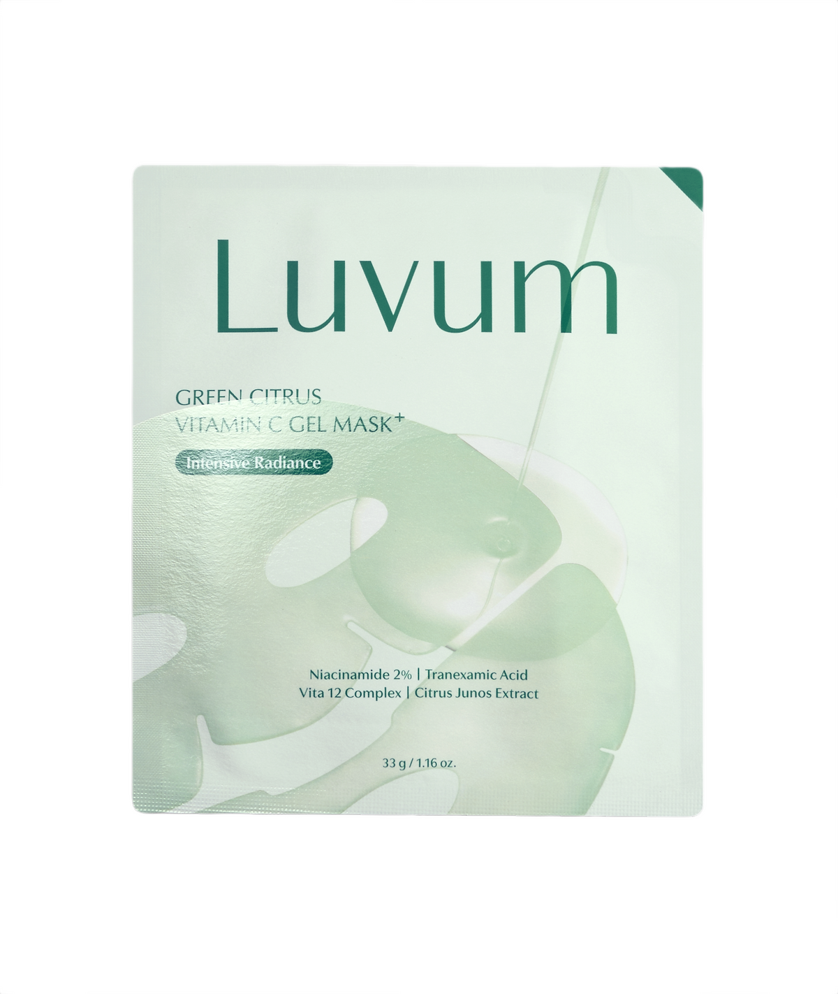Luvum LUVUM GREEN CITRUS VITAMIN C GEL MASK Hydrożelowa maseczka witaminą C kwasem traneksamowym 33 g — Składniki i ocena