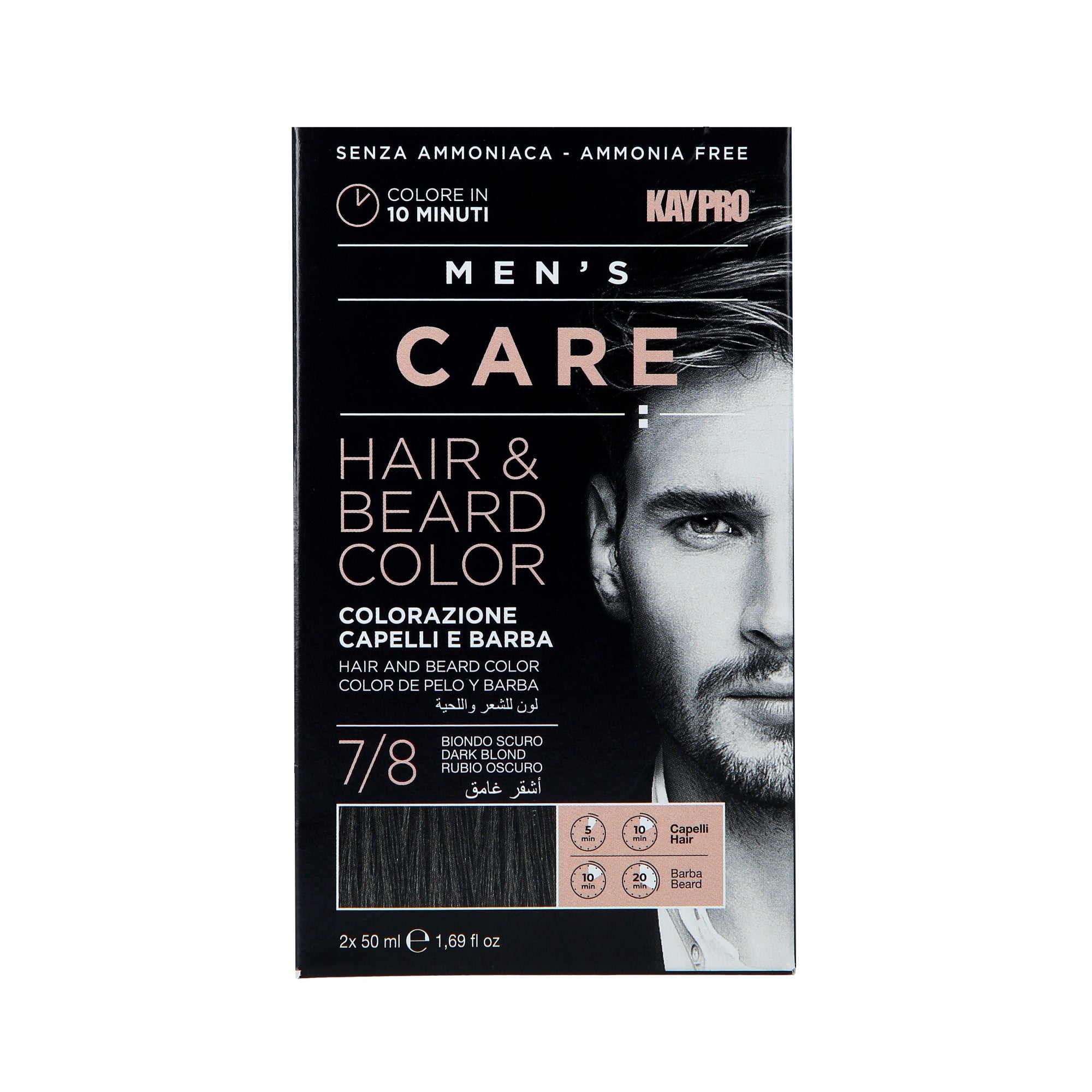 KAYPRO MEN’S CARE Odsiwiacz dla mężczyzn do włosów i zarostu 7/8 Ciemny blond 2x50 ml