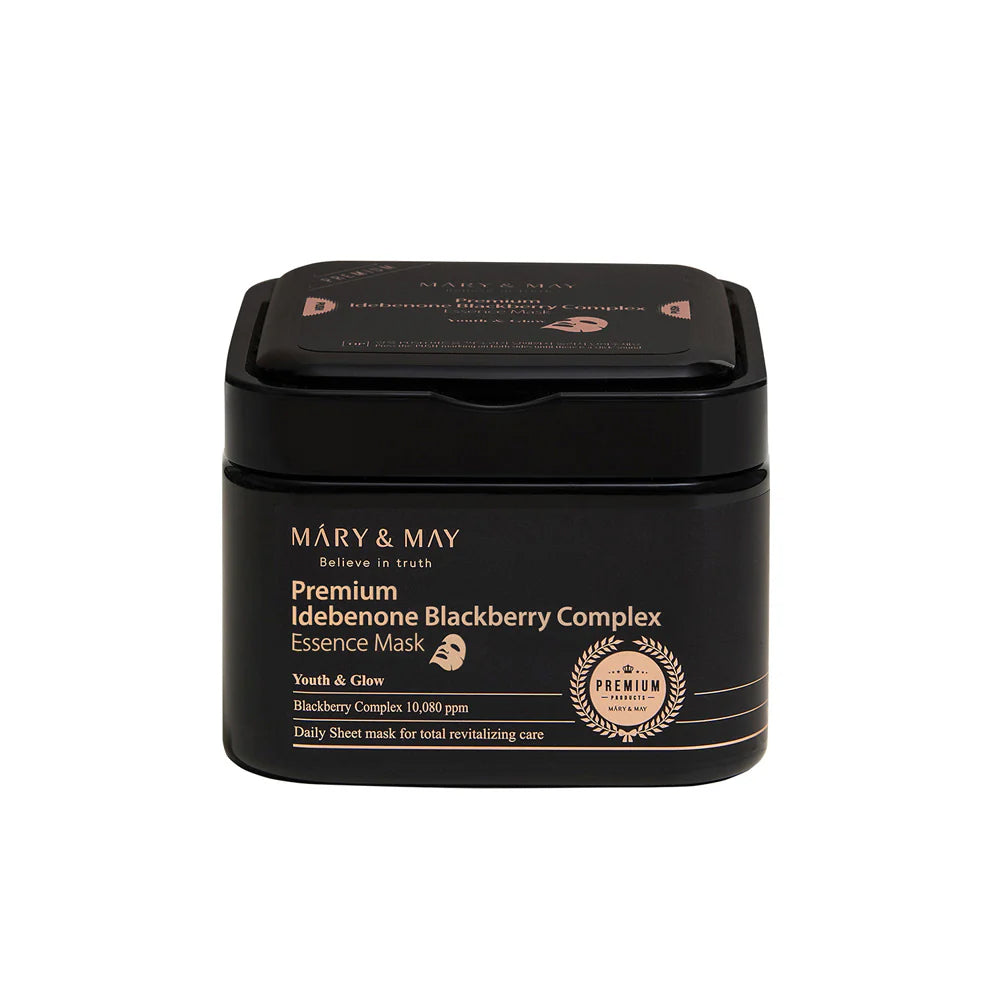 Mary & May MARY & MAY PREMIUM BLACKBERRY COMPLEX MASK Zestaw maseczek w płachcie o działaniu rewitalizującym i antyoksydacyjnym 20 szt. — Składniki i ocena