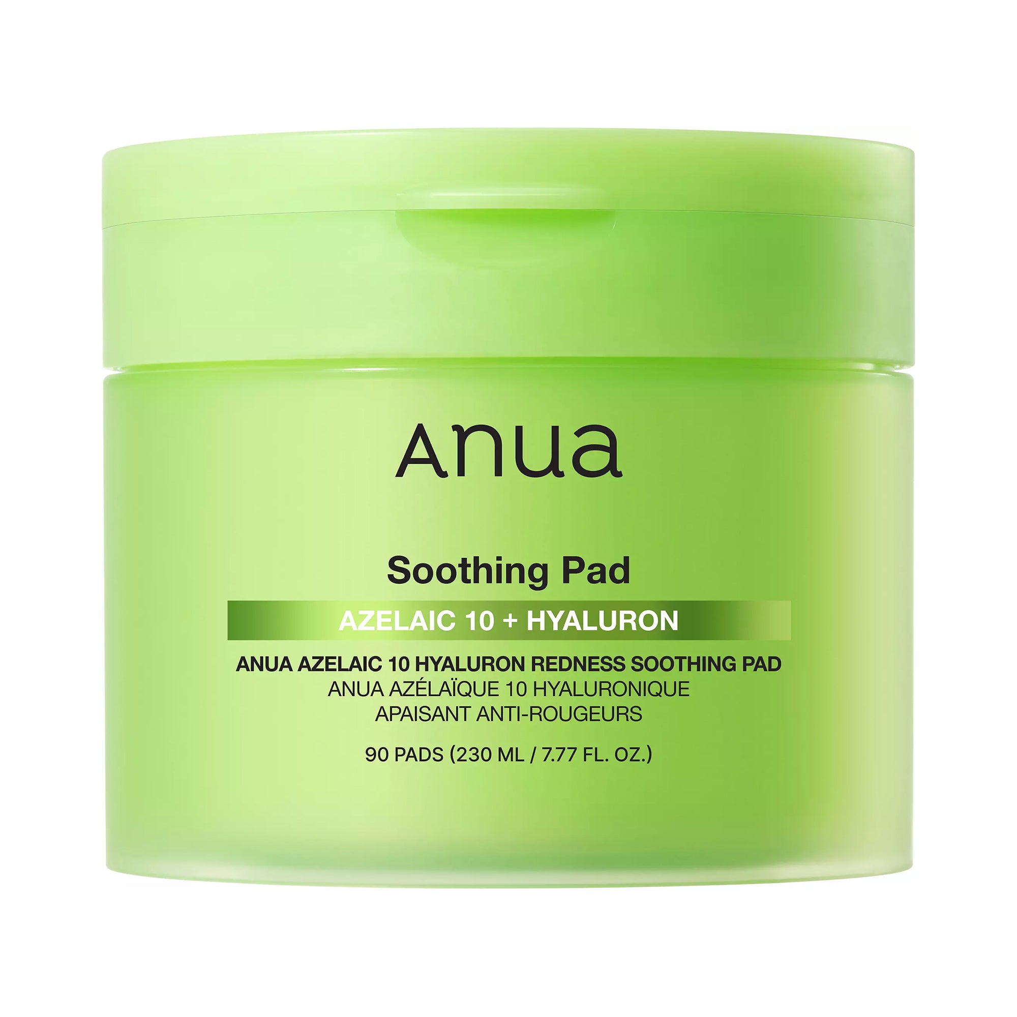 ANUA AZELAIC 10 + HYALURON SOOTHING PAD Disques apaisants à l'acide azélaïque (90 disques) 230 ml