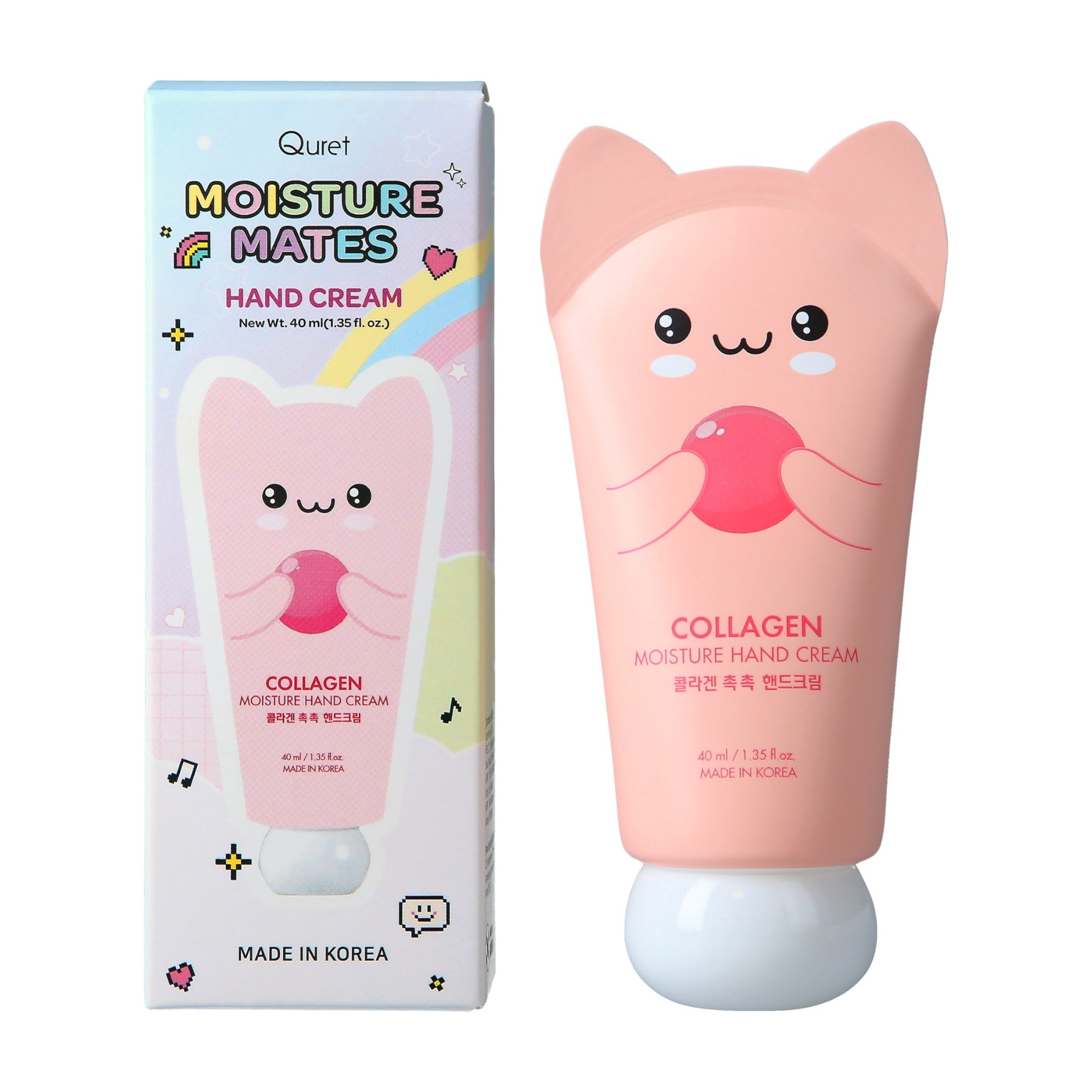 QURET Nawilżający krem do rąk z kwasem hialuronowym i kolagenem, Truskawka 40 ml