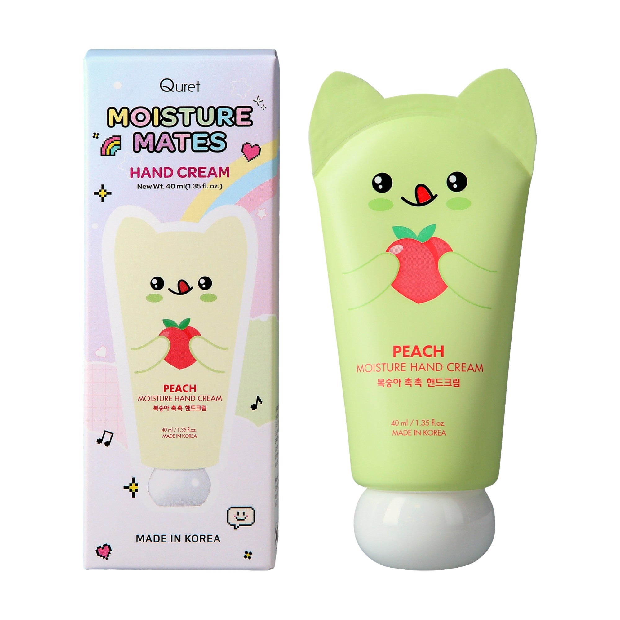 QURET Nawilżający krem do rąk z kwasem hialuronowym, Brzoskwinia 40 ml