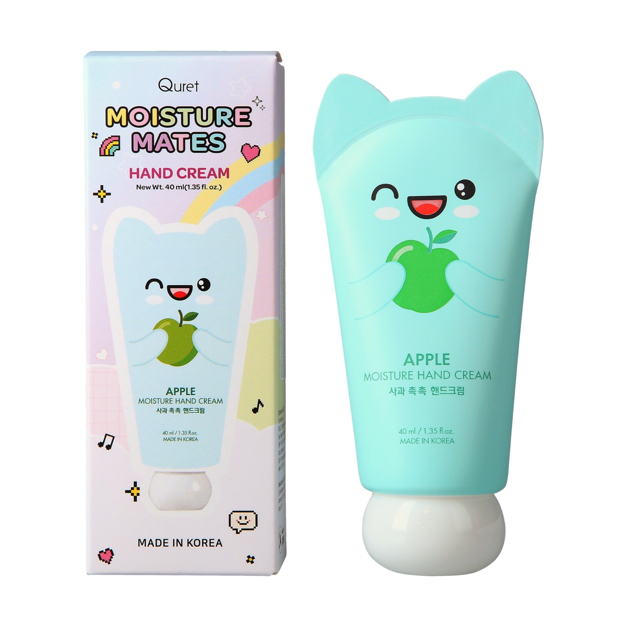 QURET Nawilżający krem do rąk z kwasem hialuronowym, Jabłko 40 ml
