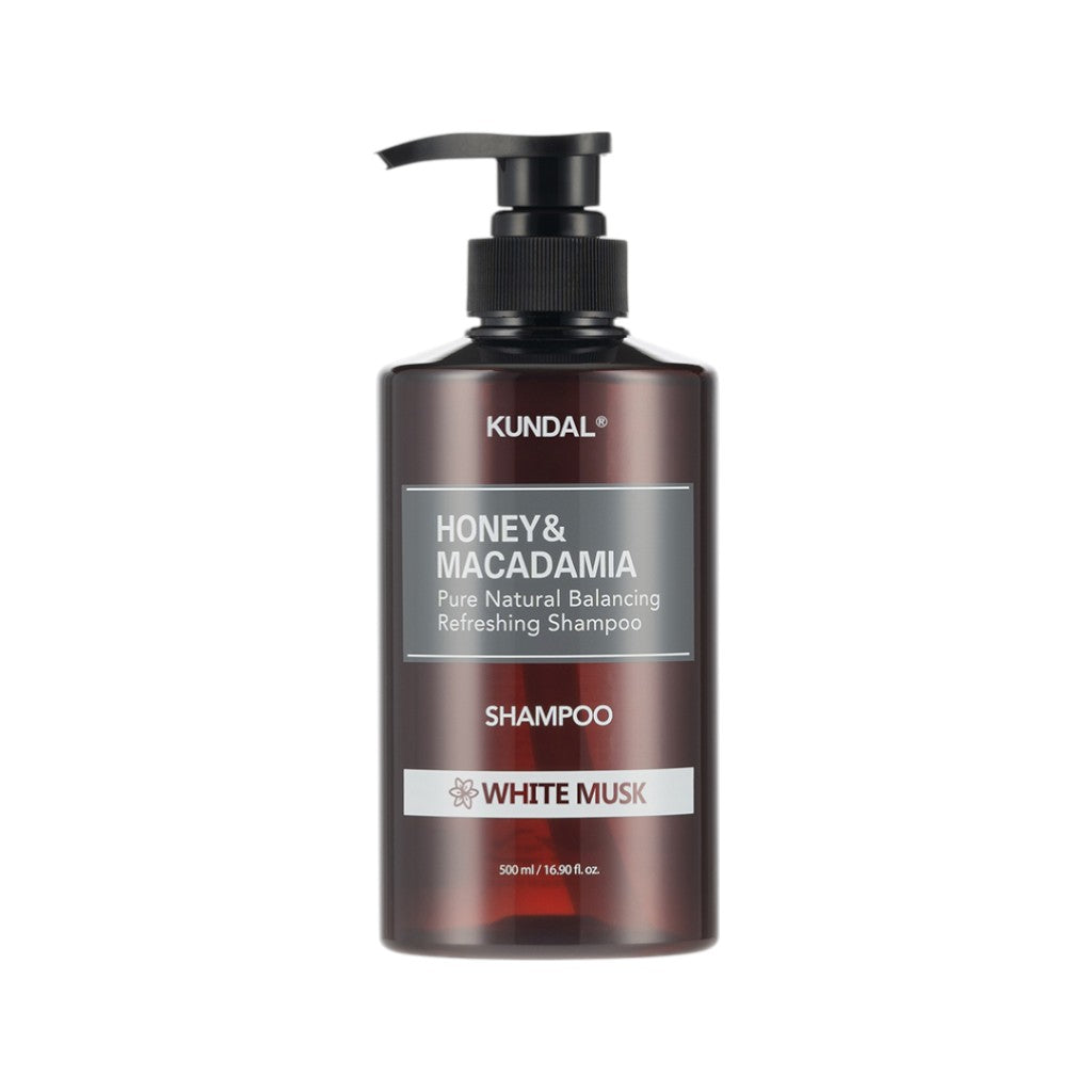 Kundal KUNDAL HONEY & MACADAMIA Odświeżający szampon do włosów, White Musk 500 ml — Składniki i ocena