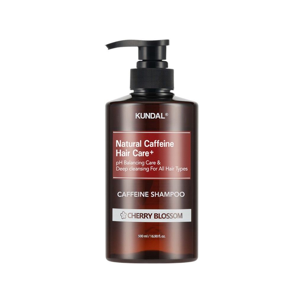Kundal KUNDAL NATURAL CAFFEINE HAIR CARE+ Oczyszczający szampon do włosów ze skłonnością do wypadania, Cherry Blossom 500 ml